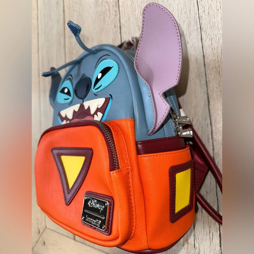 Disney Stitch Kids Backpack - Orange and Blue